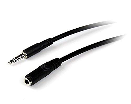 StarTech.com 1m 3.5mm 4 Position TRRS Headset Extension Cable & StarTech.com Headset Adapter, Microphone and Headphone Splitter - Black
