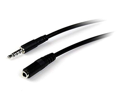 StarTech.com 1m 3.5mm 4 Position TRRS Headset Extension Cable & StarTech.com Headset Adapter, Microphone and Headphone Splitter - Black