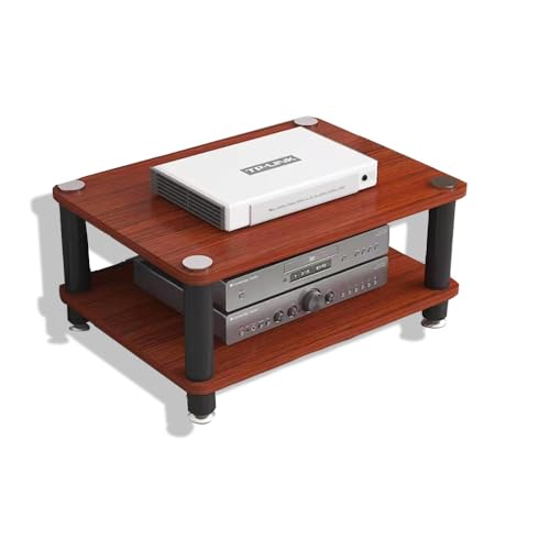 HiFi Racks Media Components Cabine, Heavy Duty Audio Component Stand, Amplifier Console Shelf Organizer, 2/3/4 Tier Speaker Audio Rack Tower(Teak,2-Tier) - color: Teak, size: 2-Tier