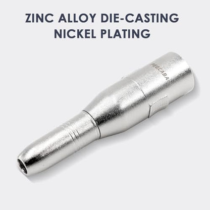 XLR 3 Pin Male to 1/4" 6.35mm Female Jack Socket Audio Adapter, Silver 4Pcs | Diecast Zinc Alloy Shell, Low Noise, Pro-Grade Sound, Tight Fit, Conversion Adapters For Mic, PA, DJ, Instrument, Studio Gear - size: XLR Male, style: 4 pcs