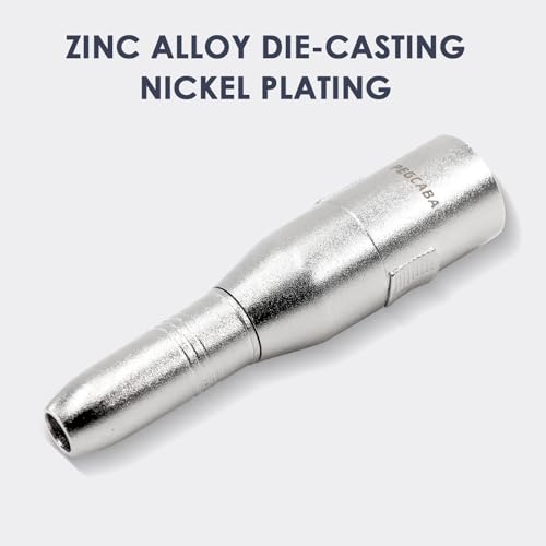XLR 3 Pin Male to 1/4" 6.35mm Female Jack Socket Audio Adapter, Silver2-Pcs | Diecast Zinc Alloy Shell, Low Noise, Pro-Grade Sound, Tight Fit, Conversion Adapters For Mic, PA, DJ, Instrument, Studio Gear - size: XLR Male, style: 2 pcs