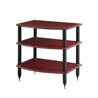 Pangea Audio Vulcan Three Shelf Audio Stereo Rack, Media Stand, and Components Cabinet 3 Shelf Rosenut Red - color: Rosenut Red