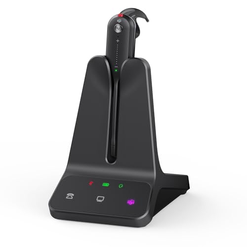 Yealink WH63 E2 DECT Wireless Headset,Single Ear Convertible Earpiece