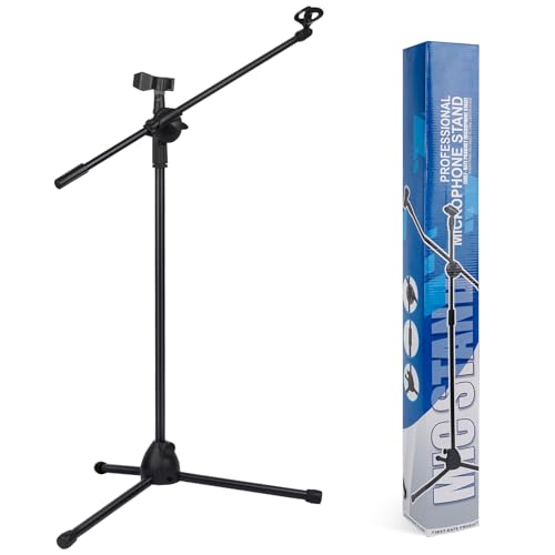 Bullfighter Mic Stand Floor Universal Adjustable Tripod Microphone Stand,Dual-Use Mic Boom Stands,Stable On Stage Mic Stand for Singing,Live Streaming,Karaoke,Events & Studio Church Metting