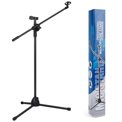 Bullfighter Mic Stand Floor Universal Adjustable Tripod Microphone Stand,Dual-Use Mic Boom Stands,Stable On Stage Mic Stand for Singing,Live Streaming,Karaoke,Events & Studio Church Metting