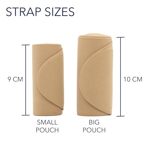 URSA Waist Strap - Medium Waist, Big Pouch (Beige) | Ultra Slim, Breathable & Stretchy Microphone Transmitter Straps, Compatible with Most Transmitter/Receivers - color: Beige, size: Medium Waist - Big Pouch