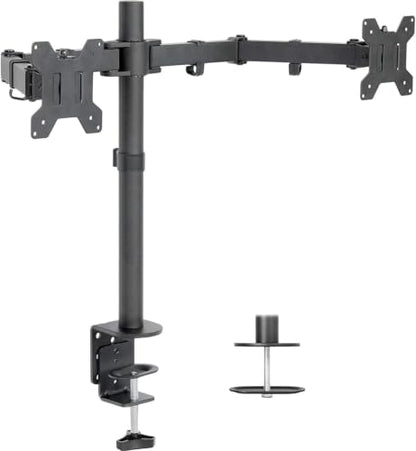 HP V24 24 inch TN Full HD 1920 x 1080 LED Backlit LCD Monitor 2-Pack | HDMI & VGA ports, FreeSync, 75Hz Refresh Rate, Low Blue Light, Desk Mount Clamp Dual Monitor Stand, & Mini Glow Speaker