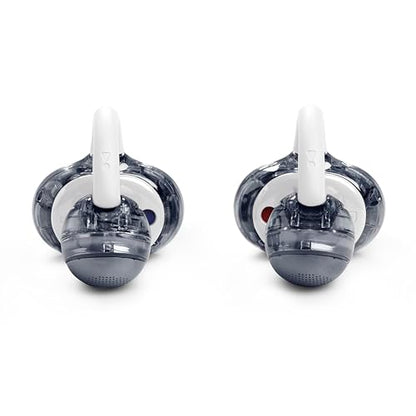 JBL Soundgear Clips Open Ear Headphones for Situational Awareness - White | Up to 32 Hours Total Playtime With Speed Charge, Sweat Resistant, Noise-Reducing Mics, App Control For Custom Audio - color: White