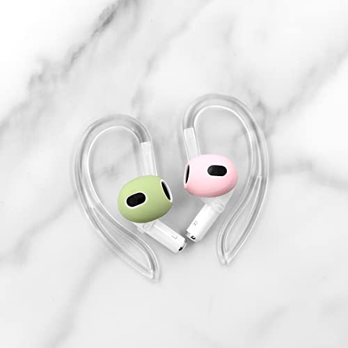 3 Pairs Ear Hooks Compatible with AirPods Pro 2nd 1st and 3 2 1, 360 Angle Rotation Adjustable Length Anti-Slip Sport Earhooks Wing Tips Holder Compatible with AirPods 3 2 1 and Pro 2 1 - Translucent - color: translucent