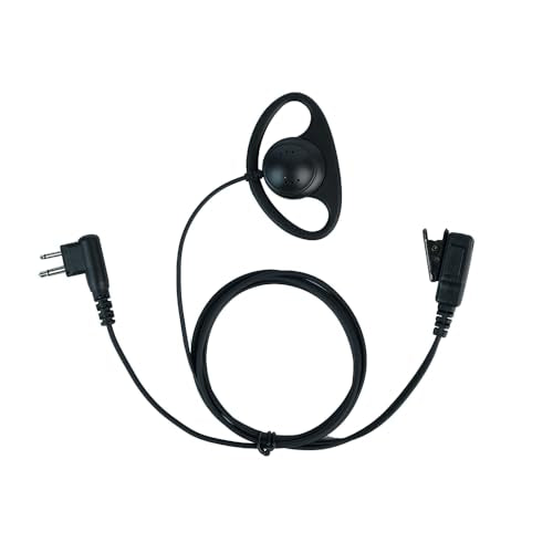 Ear Pieces for Motorola Radios, 2 Pin D Shape Police Earpiece Headset with Mic Ptt for Motorola 2 Way Radio Wakie Talkie Cls1110 Cp200d Cp200 | M1 2-pin, D-ring ear hook, inline PTT mic; Compatible with CP200 CP200D CLS1110 CLS1410 GP300 PR400 RDM2070D
