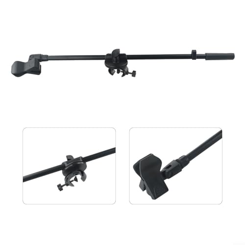 Adjustable Microphone Stand Boom Arm Mount With Holder Extension Bracket 360 Degree Rotating Desktop Mic Stand Clip For Studio Broadcasting Recording Live Streaming 55CM Length(Mic Clip B) - size: Mic Clip B