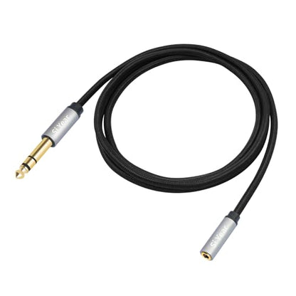 1/4" to 3.5mm Headphone Extension Cable,5FT- 6.35mm Quarter inch Male to 1/8 inch Female Stereo Jack Audio Adapter for Amplifiers, Speaker, Guitar Amp,Home Theater, Mixing Console (1.5m-2PACK) - size: 6.35M-3.5F-2PACK