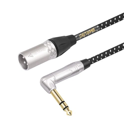 Right Angle 1/4 TRS to XLR 3Pin Male Mixer Audio Cable,Right Angle 6.35mm TRS to 3Pin XLR Male for Micphone Mixer Active Speakers - size: 1Feet