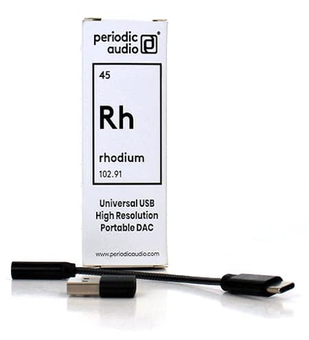 Rhodium USB C High Resolution Portable Headphone DAC Amplifier for Smartphone, Laptop, PC, and Tablet