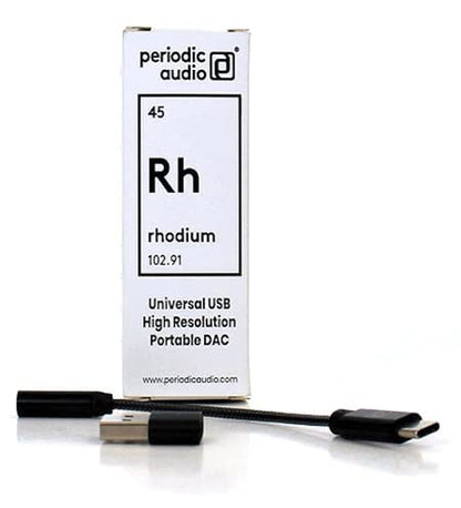 Rhodium USB C High Resolution Portable Headphone DAC Amplifier for Smartphone, Laptop, PC, and Tablet