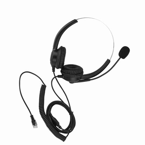Cordless Phone Headphones with Rotating Noise Cancelling Earmuffs, Lossless Sound for Customer Service Office Call Center - size: Gomito da 2,5 mm