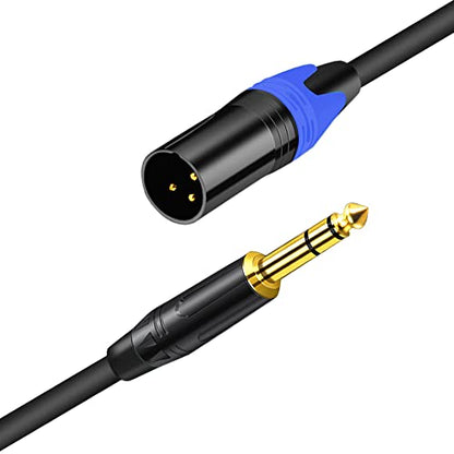 XLR to 1/4 TRS Stereo Adapter, 6.35mm Dual Channel to 3-pin Male, XLR to 1/4 Balanced Microphone Stereo Audio Converter AdapterCable 1 Pack (6.6Feet) - size: 6.6Feet