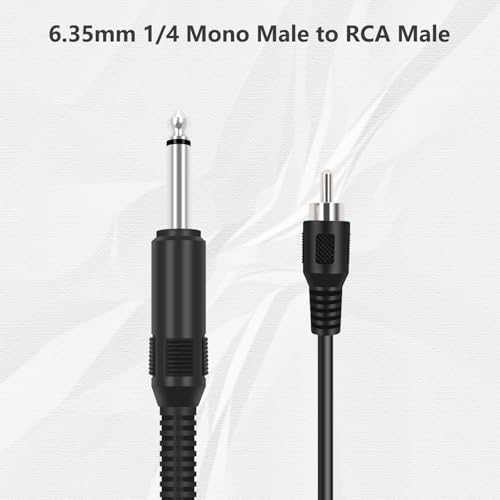 RCA to 6.35mm 1/4 inch, 2 Pack RCA Male to 6.35mm TS Mono Male Jack Adapter Audio Cable for Speaker Mixer Amplifier TV AV Receiver Guitar