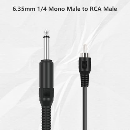 RCA to 6.35mm 1/4 inch, 2 Pack 3ft RCA Male to 6.35mm TS Mono Male Jack Adapter Audio Cable for Speaker Mixer Amplifier TV AV Receiver Guitar