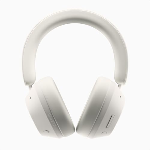 Clemm Ambience Over-Ear Headphones, Active Noise Canceling & Transparency Mode, 65H Playtime, Bluetooth, 40mm Drivers, Built-in Mic, Memory Foam Earcups, Aux Cable Included, Ivory - color: Ivory