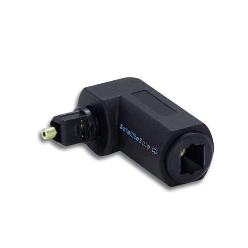 SatelliteSale Toslink Digital SPDIF Optical Male to Female Right Angle PVC Black Adapter - size: Coupler Male Female 90 degree