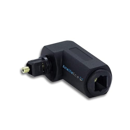 SatelliteSale Toslink Digital SPDIF Optical Male to Female Right Angle PVC Black Adapter - size: Coupler Male Female 90 degree