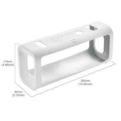 Case for Sony ULT Field 3 Speaker, Shockproof Non-Slip Cover | Custom-fit silicone cover, shockproof, non-slip grip, includes shoulder strap. Protects against scratches, dust, drops. - color: White