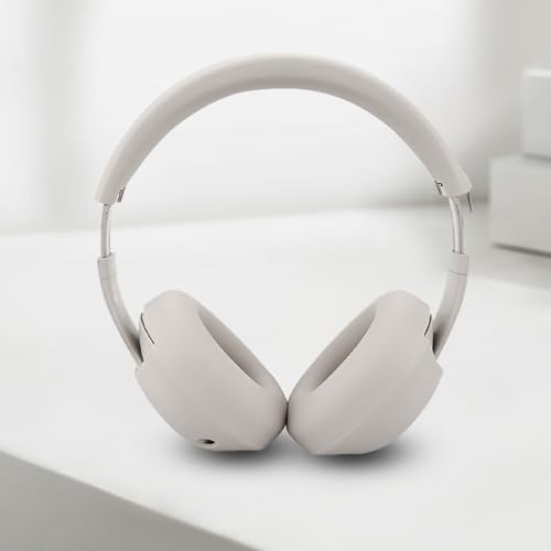Studio Pro Silicone 2-in-1 Sweat Case Cover Set with Anti-Scratch Ear Pad Covers & Zipper Headband Cover – Compatible with Beats Studio Pro Wireless Headphones（Off White） - color: Off White 2-in-1