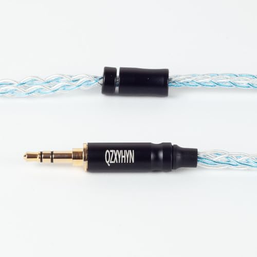 8 Core Braided Headphone Upgrade Cable, Headphone Replacement Cable, Silver-Plated Copper Upgrade Cable for C10 C16 KZ ZST ES4 AS06 ZS7 Earphones(Silver Blue, 2 PIN 3.5MM) - size: 2 PIN 3.5MM