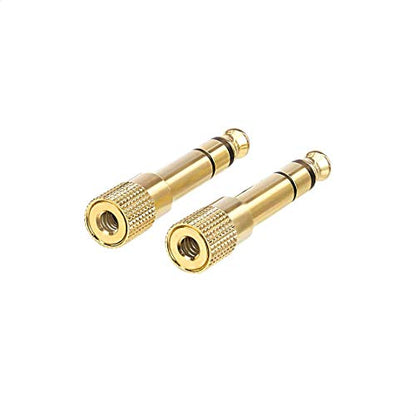 Amazon Basics Gold-Plated 6.35mm 1/4 Male to 3.5mm 1/8 Female Stereo Jack Adapter for Headphones, 2-Pack