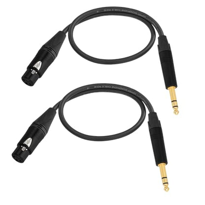 Superbat 6.35mm to XLR Female Stereo Audio Cable 2FT Belden 1813A Shielded Balanced TRS to XLR Cable for Bass Guitar, Microphone, Speaker,Noise-Free Pro Audio 2-Pack - size: 2ft, style: 6.35mm TRS to XLR Female