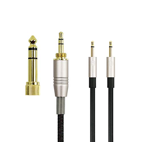 NewFantasia Dual 2.5mm to 3.5mm & 6.3mm Adapter Replacement Cable Compatible with Monolith M1060, M1060C, M565, M565 Headphones 1.5meters/4.9ft - size: 4.9 ft
