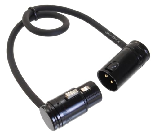 CablesOnline, 1ft. Low-Profile Slim Right-Angle 3-Pin XLR Male to Female Adjustable-Angle Microphone Cable, X3-0001