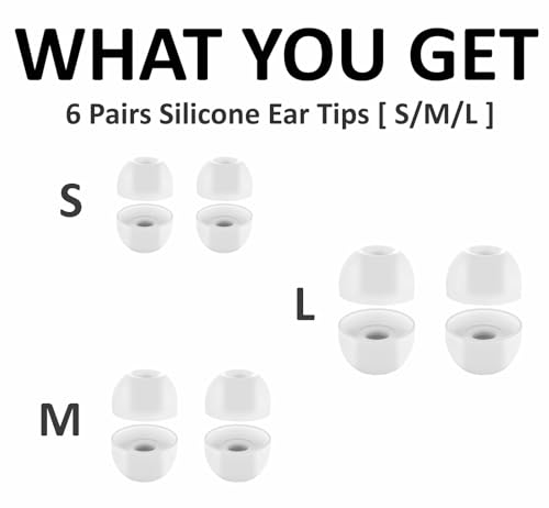 A-Focus for Beats Solo Buds/Studio Buds + / Fit Pro Ear Tips Kit Silicone L/M/S Replacement Eartips Earbuds Cover Compatible with Beats Fit Pro/Solo Buds/Studio Buds+ Translucent 6 Pairs