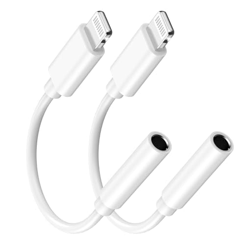 wamaxlink Lightning to 3.5 mm Headphone Jack Adapter Support Phone Call | 2 Pack Apple MFi Certified iPhone 3.5mm Headphones Adapter Support Phone Call, Wire Control for iPhone 14 13 12 11 Pro Max