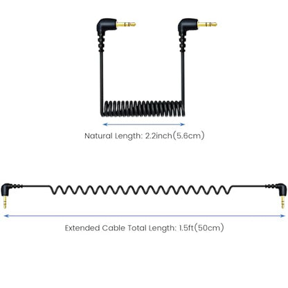 2-Pack 3.5mm Microphone Cable for DJI Mic 2 & Rode Wireless Pro, Go, Black - color: Black