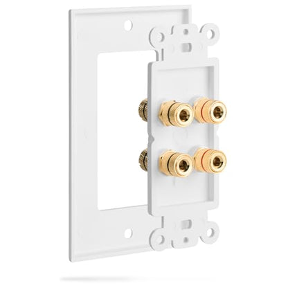 Fosmon Home Theater Speaker Wire Wall Plate, White - 2 Pack Two Speaker - size: 2 Pack