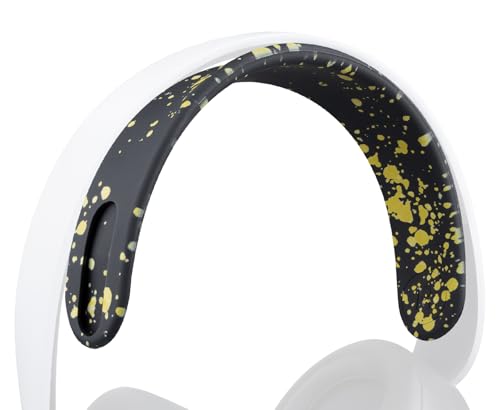 SOULWIT Silicone Headband for Sony PlayStation 5 Pulse PS5 3D Wireless Headphones, Replacement Top Headstrap Pad Repair Part - Black Gold - color: Black Gold