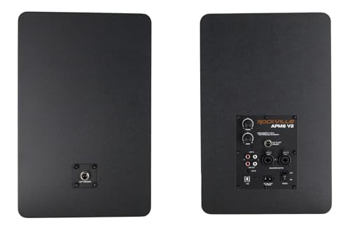 Rockville APM8B V2 Black 8" Powered Studio Monitor Pair with DMS75 Stands | 500W Peak / 160W RMS, Bluetooth 5.3, XLR/TRS/RCA/USB/3.5mm Inputs, RCA Output, Desk Clamp with 15 Degree Tilt, 4-items