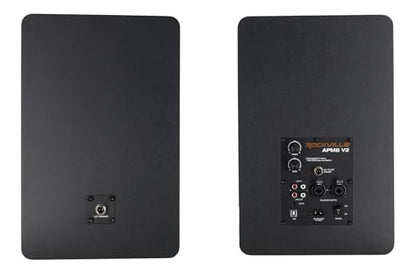 Rockville APM8B V2 Black 8" Powered Studio Monitor Pair with DMS75 Stands | 500W Peak / 160W RMS, Bluetooth 5.3, XLR/TRS/RCA/USB/3.5mm Inputs, RCA Output, Desk Clamp with 15 Degree Tilt, 4-items