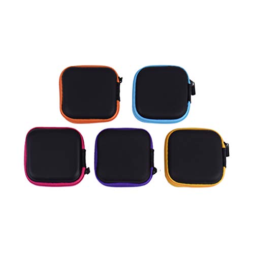 Sewroro Mini EVA Headphone Case, Portable Travel Earphone Pouch, Earbud Storage Box, USB Cable Holder, 2.95 x 2.95 x 0.98 Inches (Yellow) - color: Yellow