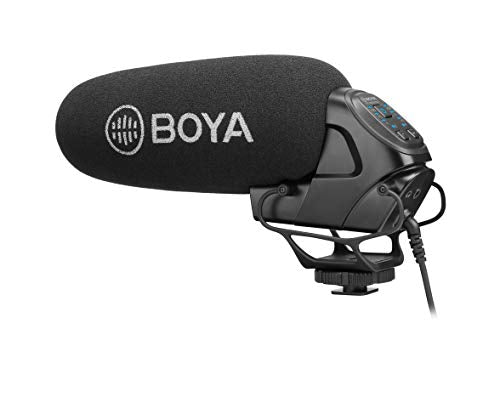 Boya BY-BM3032 Supercardioid On-Camera Shotgun Microphone with Headphone Out & Furry Windjammer for DSLR, Mirrorless & Video Cameras