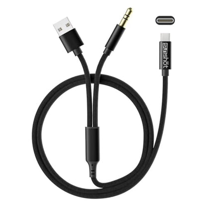 sunshot USB C to Aux Cord, USB C to 3.5mm Audio Aux Jack and USB Charging Cable, Headphone Stereo Cord, Compatible with iPhone 15 16 Pro Max Plus, iPad Pro, Galaxy S23 S22 S21 S20 Ultra, Pixel, 4Ft