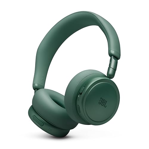 JBL Live 680NC - Noise Cancelling Headphones - Green | JBL Signature Sound with Hi-Res Audio wired and wireless, True Adaptive Noise Cancelling 20, real time calibration - color: Green