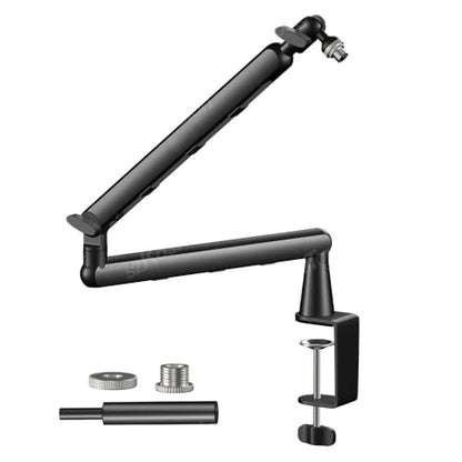 Compatible For Shure SM7B, MV7, AM8, K688; Professional Low Profile Mic Arm With Extended Riser & Cable Management