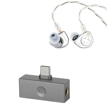 Linsoul SIMGOT EW300 1DD+1Planar+1PZT Hybrid Driver in Ear Monitor, Wired Earbuds IEM + Kiwi Ears Allegro Mini Portable IEM DAC, in Ear Monitor Amplifier