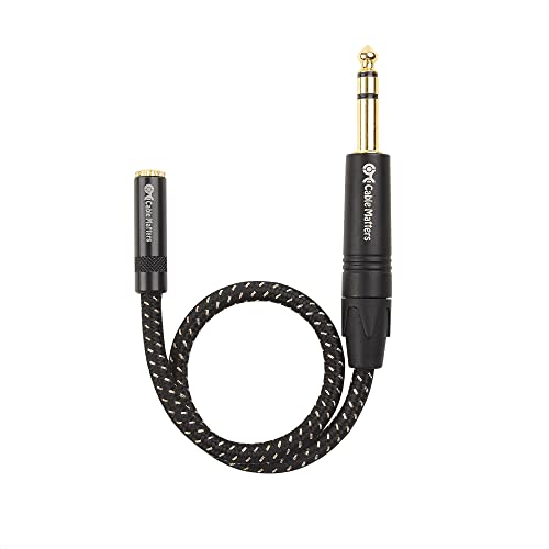 Cable Matters 6.35mm to 3.5mm Headphone Adapter Cable, 1ft | 1/4 Male to 1/8 Female, 3.5mm to 1/4 Adapter, Amp to Headphone Converter, Black - size: 1 ft
