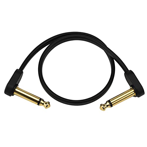 D'Addario Flat Guitar Patch Cable 1 ft Right Angle, 1-Pack | D'Addario patch cables deliver clean signal, compact pedalboard routing, durable connectors and stage-ready performance.