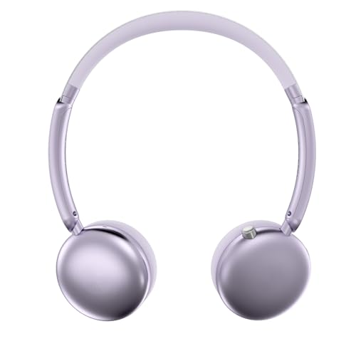 LORELEI Q60 Wireless Bluetooth On-Ear Headphones Lightweight ，Built-in Micphone, 40 Hours Up Battery Life, Bass Mode, Memory Earmuffs (Purple) - color: Purple