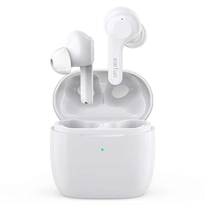 EarFun Air True Wireless Earbuds, Bluetooth Earbuds with 4 Mics Clear Call | IPX7 Waterproof, Game Mode, Deep Bass, Wireless Charging, USB-C Fast Charge, 35Hrs, White - color: White